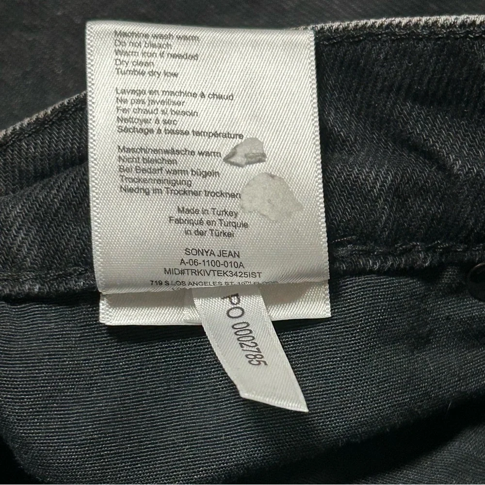 Anine Bing Sonya Straight Leg Jeans Dark Charcoal Size 24